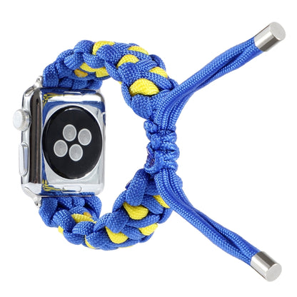 Braided Umbrella Cord Watch Band For Apple Watch Series 9&8&7 41mm / SE 3&SE 2&6&SE&5&4 40mm / 3&2&1 38mm(Blue) by bashfashion