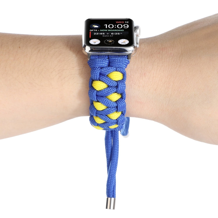 Braided Umbrella Cord Watch Band For Apple Watch Series 9&8&7 41mm / SE 3&SE 2&6&SE&5&4 40mm / 3&2&1 38mm(Blue) by bashfashion