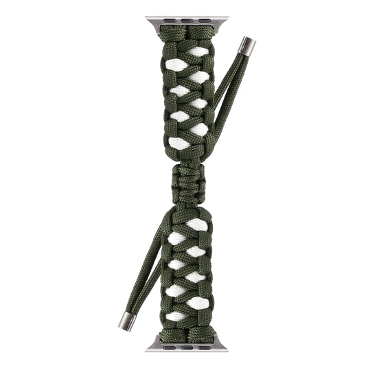 Braided Umbrella Cord Watch Band For Apple Watch Series 9&8&7 41mm / SE 3&SE 2&6&SE&5&4 40mm / 3&2&1 38mm(Green) by bashfashion