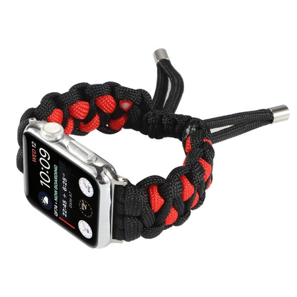 Braided Umbrella Cord Watch Band For Apple Watch Series 9&8&7 41mm / SE 3&SE 2&6&SE&5&4 40mm / 3&2&1 38mm(Black Red) by bashfashion