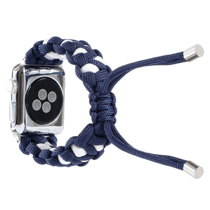 Braided Umbrella Cord Watch Band For Apple Watch Series 9&8&7 41mm / SE 3&SE 2&6&SE&5&4 40mm / 3&2&1 38mm(Dark Blue) by bashfashion