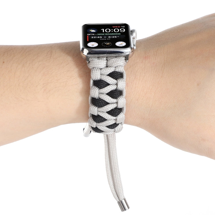 Braided Umbrella Cord Watch Band For Apple Watch Series 9&8&7 41mm / SE 3&SE 2&6&SE&5&4 40mm / 3&2&1 38mm(Grey) by bashfashion