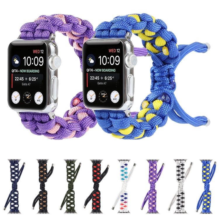 Braided Umbrella Cord Watch Band For Apple Watch Series 9&8&7 41mm / SE 3&SE 2&6&SE&5&4 40mm / 3&2&1 38mm(Purple) by bashfashion