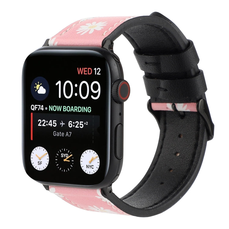 Printed Leather Watch Band For Apple Watch Series 7 45mm / 6 & SE & 5 & 4 44mm / 3 & 2 & 1 42mm(C) by bashfashion
