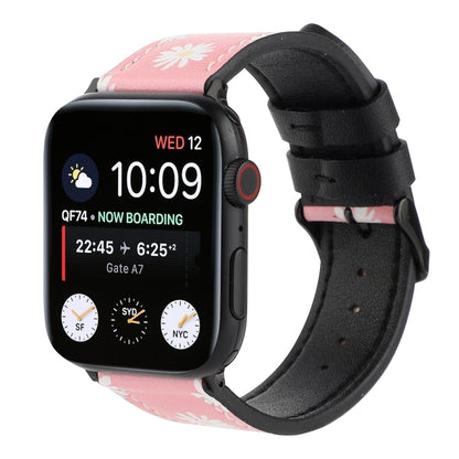 Printed Leather Watch Band For Apple Watch Series 7 45mm / 6 & SE & 5 & 4 44mm / 3 & 2 & 1 42mm(C) by bashfashion