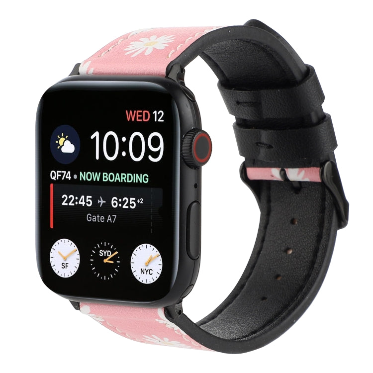 Printed Leather Watch Band For Apple Watch Series 7 45mm / 6 & SE & 5 & 4 44mm / 3 & 2 & 1 42mm(C) by bashfashion