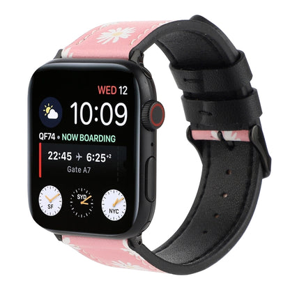 Printed Leather Watch Band For Apple Watch Series 7 45mm / 6 & SE & 5 & 4 44mm / 3 & 2 & 1 42mm(C) by bashfashion