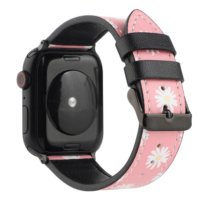 Printed Leather Watch Band For Apple Watch Series 7 45mm / 6 & SE & 5 & 4 44mm / 3 & 2 & 1 42mm(C) by bashfashion