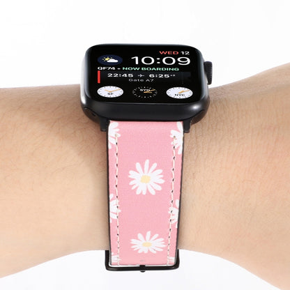 Printed Leather Watch Band For Apple Watch Series 7 45mm / 6 & SE & 5 & 4 44mm / 3 & 2 & 1 42mm(C) by bashfashion