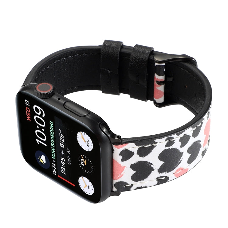 Printed Leather Watch Band For Apple Watch Ultra 49mm&Watch Ultra 2 49mm / Series 9&8&7 45mm / SE 3&SE 2&6&SE&5&4 44mm / 3&2&1 42mm(G) by bashfashion