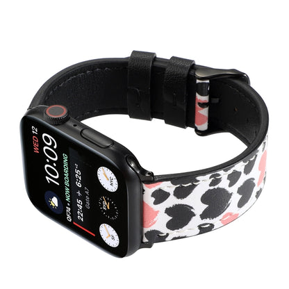 Printed Leather Watch Band For Apple Watch Ultra 49mm&Watch Ultra 2 49mm / Series 9&8&7 45mm / SE 3&SE 2&6&SE&5&4 44mm / 3&2&1 42mm(G) by bashfashion