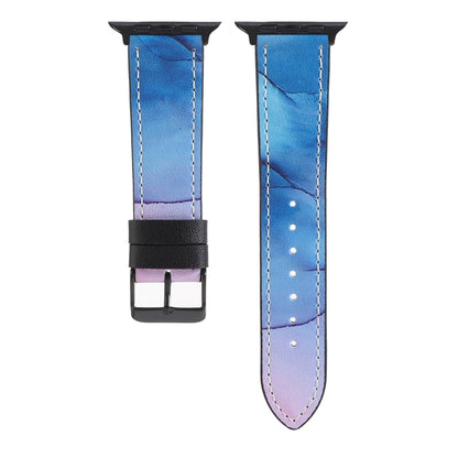 Printed Leather Watch Band For Apple Watch Series 7 45mm / 6 & SE & 5 & 4 44mm / 3 & 2 & 1 42mm(I) by bashfashion