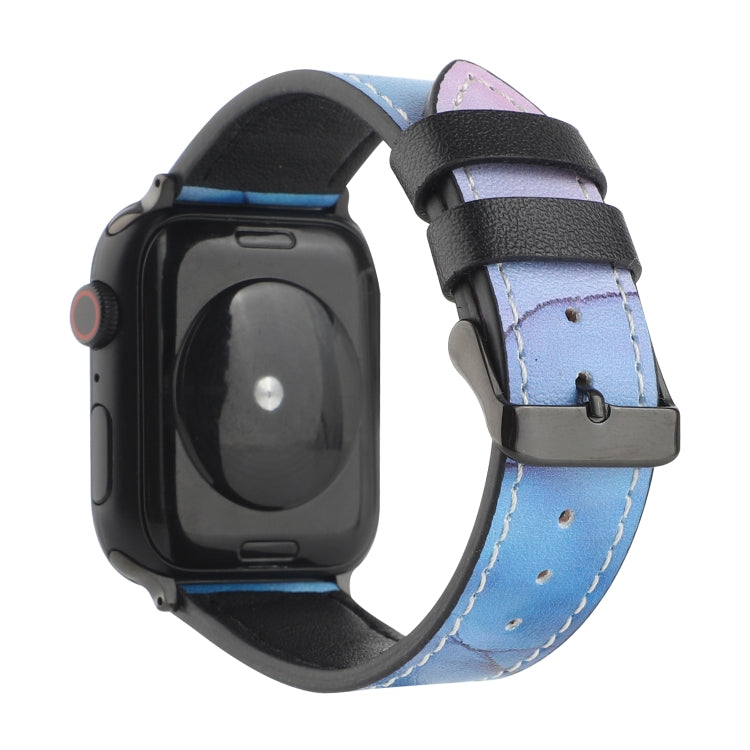 Printed Leather Watch Band For Apple Watch Series 7 45mm / 6 & SE & 5 & 4 44mm / 3 & 2 & 1 42mm(I) by bashfashion