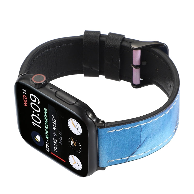 Printed Leather Watch Band For Apple Watch Series 7 45mm / 6 & SE & 5 & 4 44mm / 3 & 2 & 1 42mm(I) by bashfashion