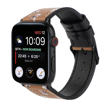Printed Leather Watch Band For Apple Watch Series 9&8&7 41mm / SE 3&SE 2&6&SE&5&4 40mm / 3&2&1 38mm(B) by bashfashion