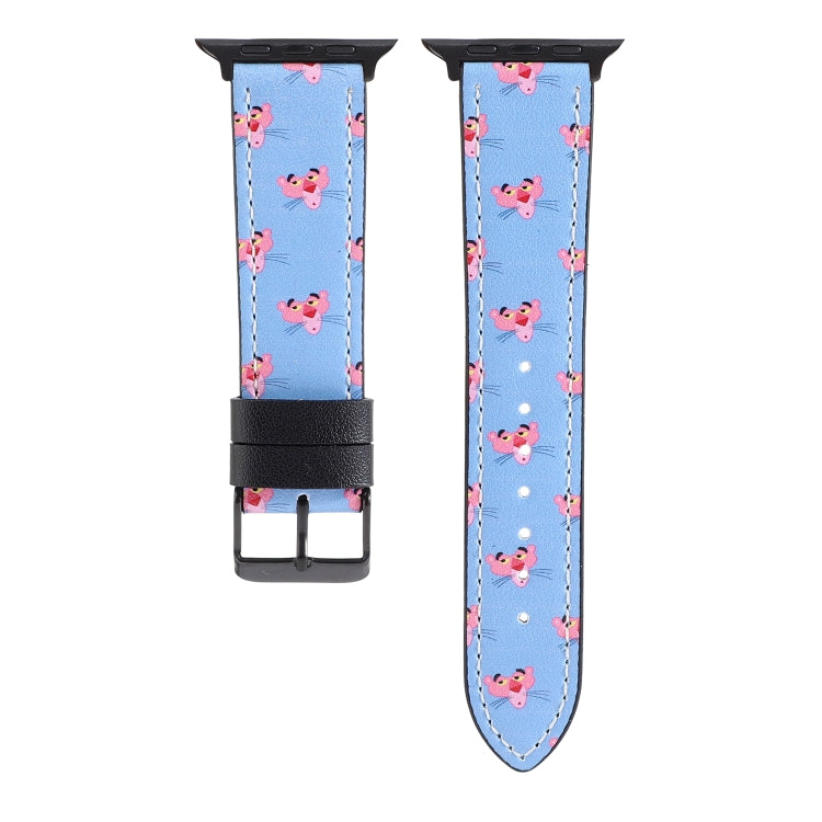 Printed Leather Watch Band For Apple Watch Series 9&8&7 41mm / SE 3&SE 2&6&SE&5&4 40mm / 3&2&1 38mm(D) by bashfashion