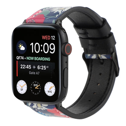 Printed Leather Watch Band For Apple Watch Series 9&8&7 41mm / SE 3&SE 2&6&SE&5&4 40mm / 3&2&1 38mm(F) by bashfashion