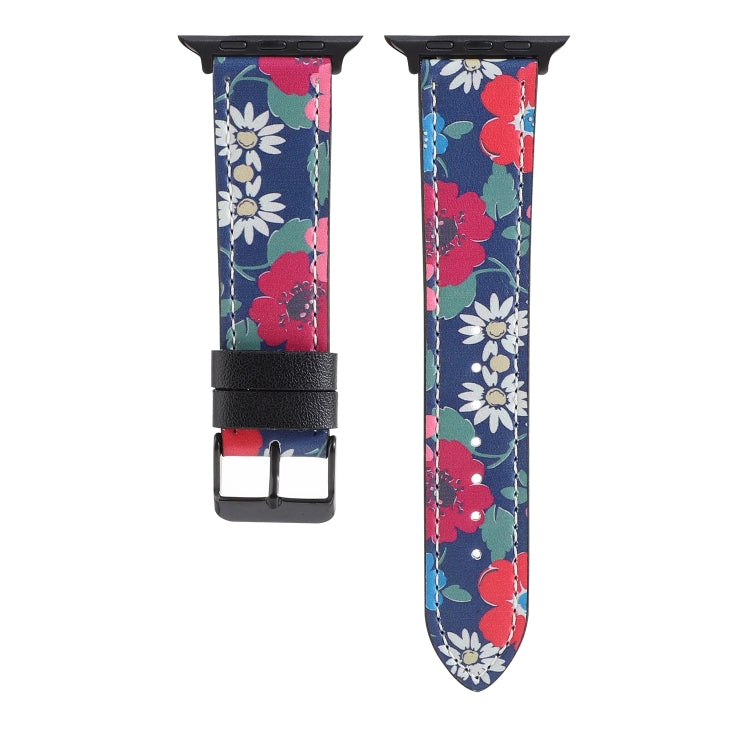 Printed Leather Watch Band For Apple Watch Series 9&8&7 41mm / SE 3&SE 2&6&SE&5&4 40mm / 3&2&1 38mm(F) by bashfashion