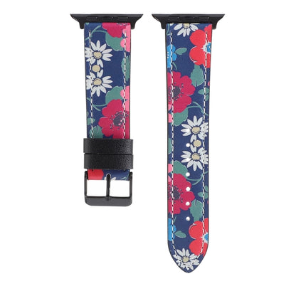 Printed Leather Watch Band For Apple Watch Series 9&8&7 41mm / SE 3&SE 2&6&SE&5&4 40mm / 3&2&1 38mm(F) by bashfashion