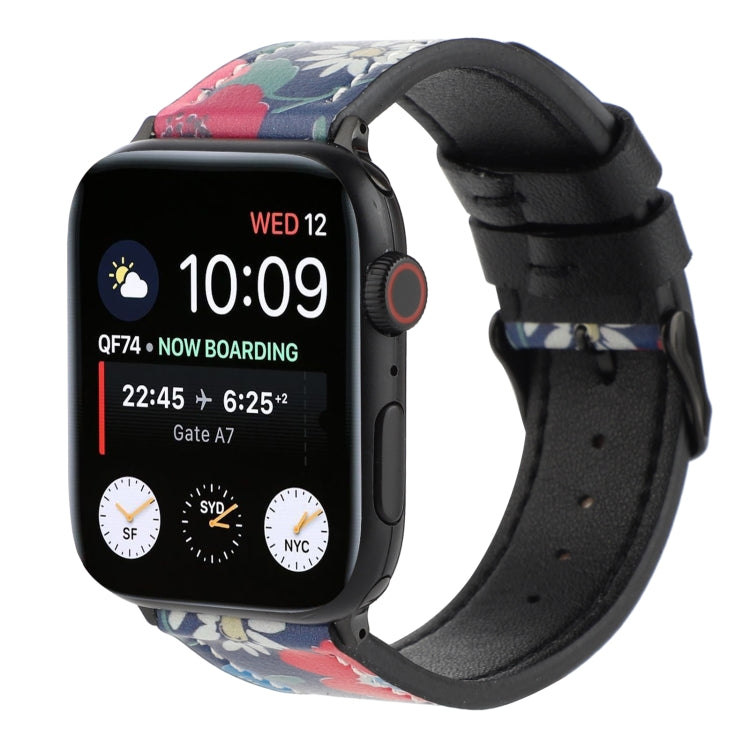 Printed Leather Watch Band For Apple Watch Series 9&8&7 41mm / SE 3&SE 2&6&SE&5&4 40mm / 3&2&1 38mm(F) by bashfashion