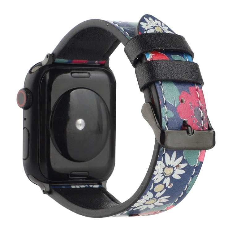 Printed Leather Watch Band For Apple Watch Series 9&8&7 41mm / SE 3&SE 2&6&SE&5&4 40mm / 3&2&1 38mm(F) by bashfashion