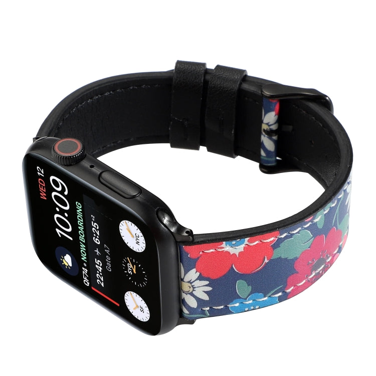 Printed Leather Watch Band For Apple Watch Series 9&8&7 41mm / SE 3&SE 2&6&SE&5&4 40mm / 3&2&1 38mm(F) by bashfashion