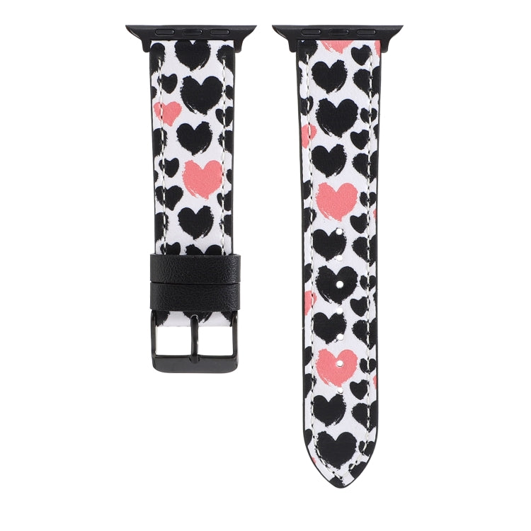 Printed Leather Watch Band For Apple Watch Series 9&8&7 41mm / SE 3&SE 2&6&SE&5&4 40mm / 3&2&1 38mm(G) by bashfashion