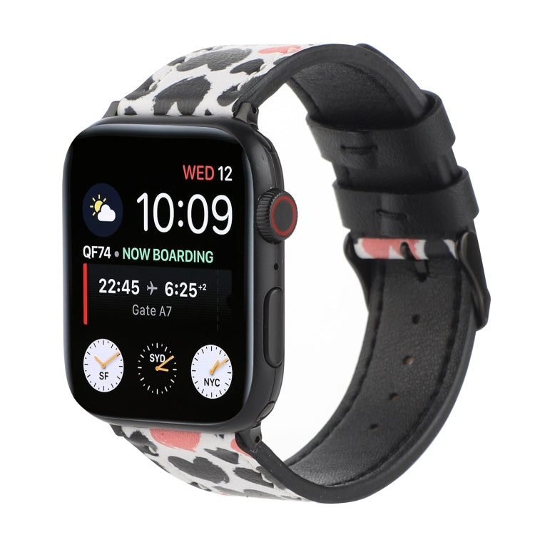 Printed Leather Watch Band For Apple Watch Series 9&8&7 41mm / SE 3&SE 2&6&SE&5&4 40mm / 3&2&1 38mm(G) by bashfashion