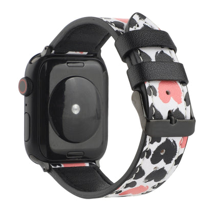 Printed Leather Watch Band For Apple Watch Series 9&8&7 41mm / SE 3&SE 2&6&SE&5&4 40mm / 3&2&1 38mm(G) by bashfashion
