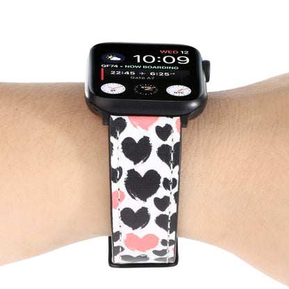 Printed Leather Watch Band For Apple Watch Series 9&8&7 41mm / SE 3&SE 2&6&SE&5&4 40mm / 3&2&1 38mm(G) by bashfashion