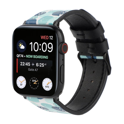 Printed Leather Watch Band For Apple Watch Series 9&8&7 41mm / SE 3&SE 2&6&SE&5&4 40mm / 3&2&1 38mm(H) by bashfashion