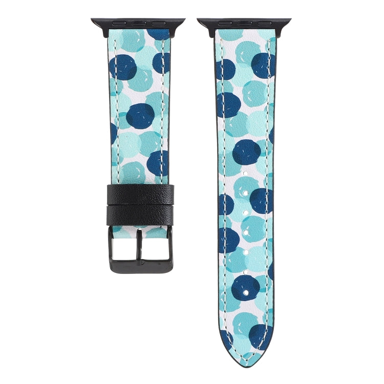 Printed Leather Watch Band For Apple Watch Series 9&8&7 41mm / SE 3&SE 2&6&SE&5&4 40mm / 3&2&1 38mm(H) by bashfashion