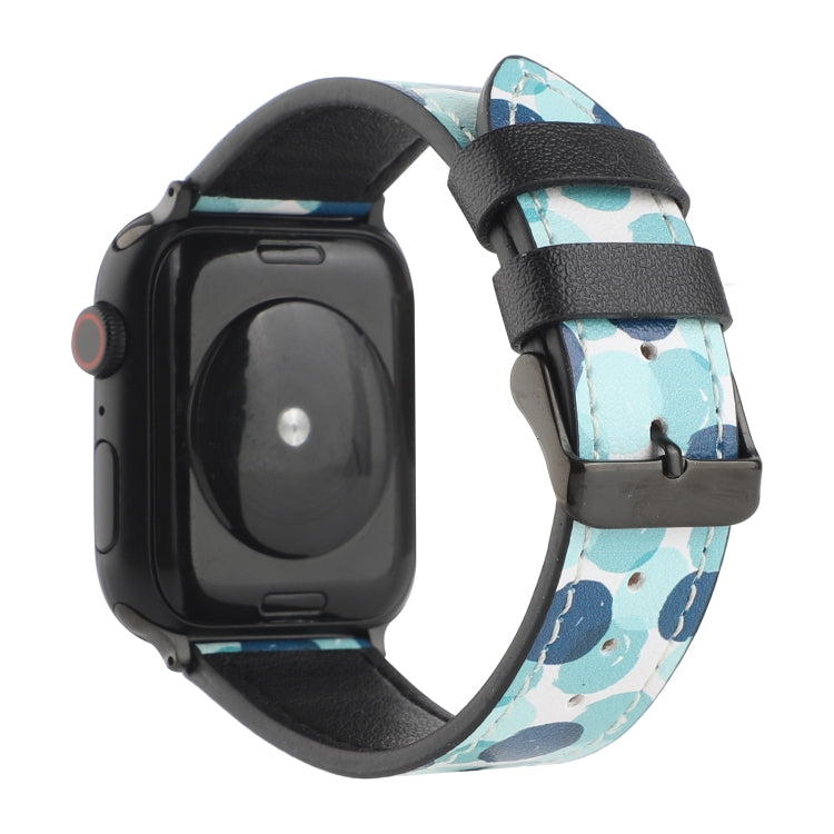 Printed Leather Watch Band For Apple Watch Series 9&8&7 41mm / SE 3&SE 2&6&SE&5&4 40mm / 3&2&1 38mm(H) by bashfashion