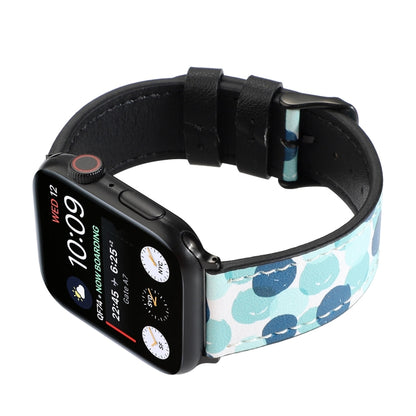 Printed Leather Watch Band For Apple Watch Series 9&8&7 41mm / SE 3&SE 2&6&SE&5&4 40mm / 3&2&1 38mm(H) by bashfashion