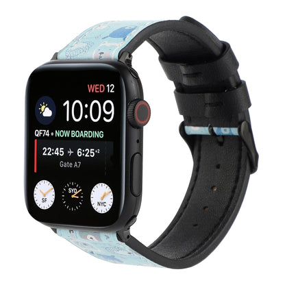 Printed Leather Watch Band For Apple Watch Series 9&8&7 41mm / SE 3&SE 2&6&SE&5&4 40mm / 3&2&1 38mm(K) by bashfashion