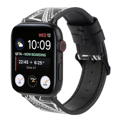 Printed Leather Watch Band For Apple Watch Series 9&8&7 41mm / SE 3&SE 2&6&SE&5&4 40mm / 3&2&1 38mm(L) by bashfashion