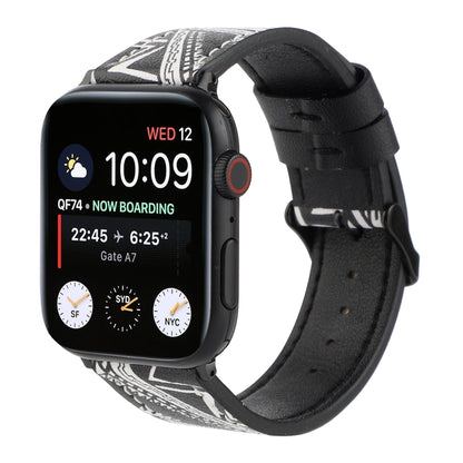 Printed Leather Watch Band For Apple Watch Series 9&8&7 41mm / SE 3&SE 2&6&SE&5&4 40mm / 3&2&1 38mm(L) by bashfashion