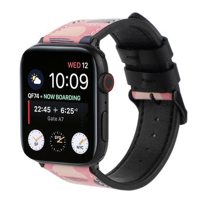 Printed Leather Watch Band For Apple Watch Series 9&8&7 41mm / SE 3&SE 2&6&SE&5&4 40mm / 3&2&1 38mm(M) by bashfashion