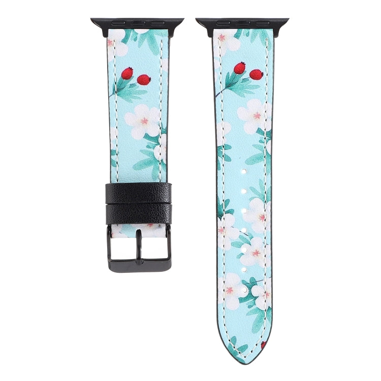 Printed Leather Watch Band For Apple Watch Series 9&8&7 41mm / SE 3&SE 2&6&SE&5&4 40mm / 3&2&1 38mm(N) by bashfashion