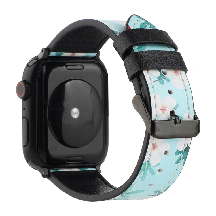 Printed Leather Watch Band For Apple Watch Series 9&8&7 41mm / SE 3&SE 2&6&SE&5&4 40mm / 3&2&1 38mm(N) by bashfashion
