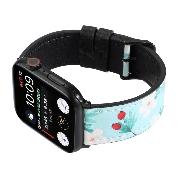 Printed Leather Watch Band For Apple Watch Series 9&8&7 41mm / SE 3&SE 2&6&SE&5&4 40mm / 3&2&1 38mm(N) by bashfashion