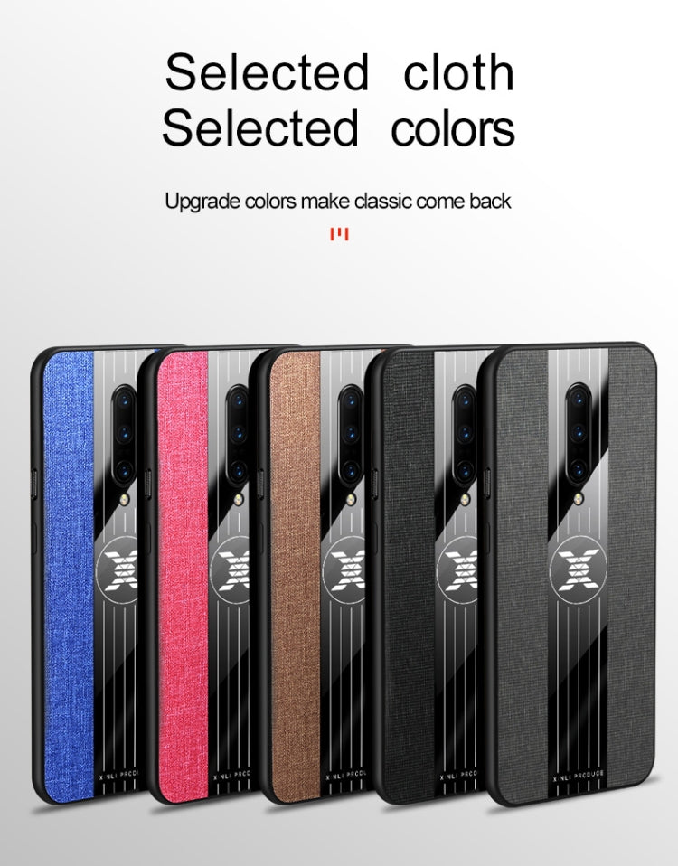 For OnePlus 6 XINLI Stitching Cloth Texture Shockproof TPU Protective Case(Blue) by XINLI