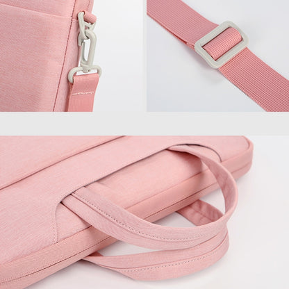 For 13.3-14 inch Laptop Multi-function Laptop Single Shoulder Bag Handbag(Pink) by bashfashion