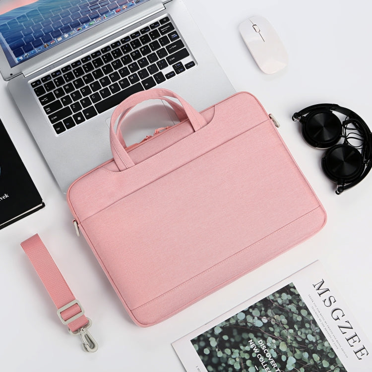 For 15-15.6 inch Laptop Multi-function Laptop Single Shoulder Bag Handbag(Pink) by bashfashion