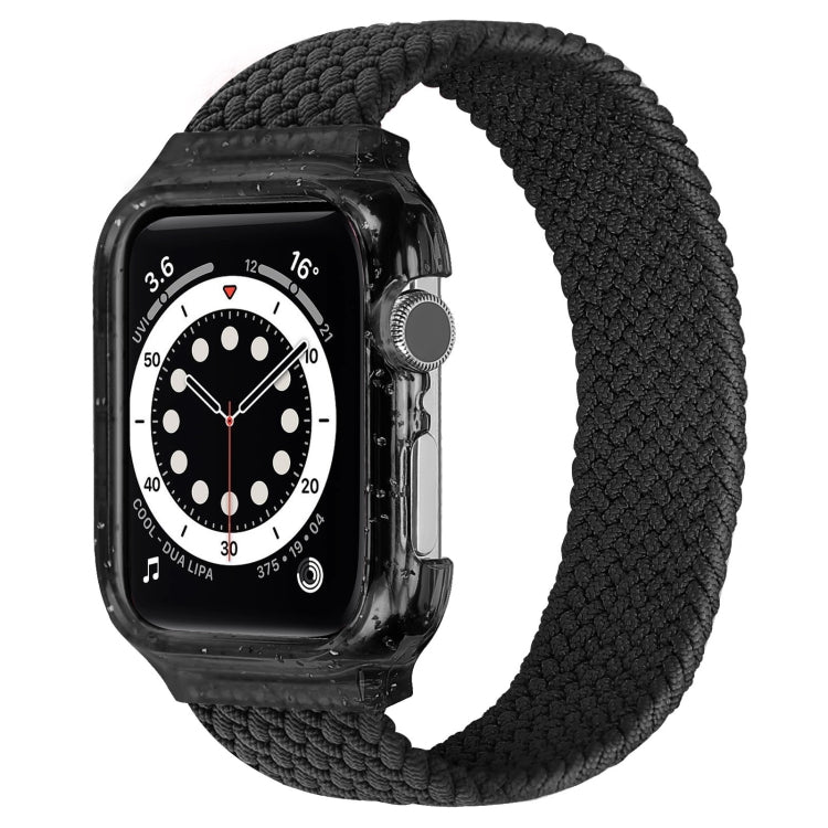 Weave Wrist Strap Watch Bands with Frame For Apple Watch Series 9&8&7 41mm / SE 3&SE 2&6&SE&5&4 40mm / 3&2&1 38mm, Length:140mm(Black) by bashfashion