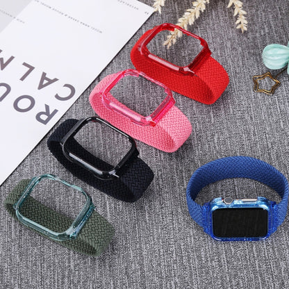 Weave Wrist Strap Watch Bands with Frame For Apple Watch Series 9&8&7 41mm / SE 3&SE 2&6&SE&5&4 40mm / 3&2&1 38mm, Length:145mm(Charcoal) by bashfashion