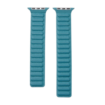 Loop Leather Watch Band For Apple Watch Series 7 41mm / 6 & SE & 5 & 4 40mm / 3 & 2 & 1 38mm(Peacock Green) by bashfashion