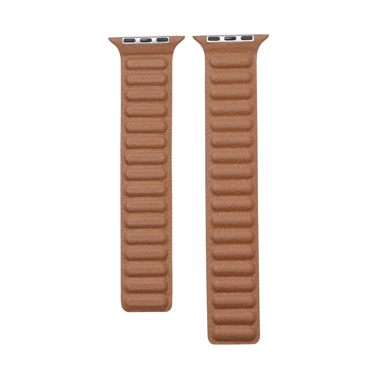 Loop Leather Watch Band For Apple Watch Series 7 41mm / 6 & SE & 5 & 4 40mm / 3 & 2 & 1 38mm(Saddle Brown) by bashfashion