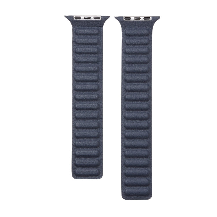 Loop Leather Watch Band For Apple Watch Series 7 41mm / 6 & SE & 5 & 4 40mm / 3 & 2 & 1 38mm(Dark Blue) by bashfashion
