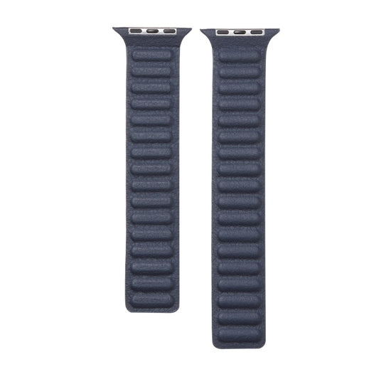 Loop Leather Watch Band For Apple Watch Series 7 41mm / 6 & SE & 5 & 4 40mm / 3 & 2 & 1 38mm(Dark Blue) by bashfashion